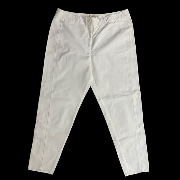 Nanette Lepore White Ankle Crop Pants sz 10 - Picture 1 of 5